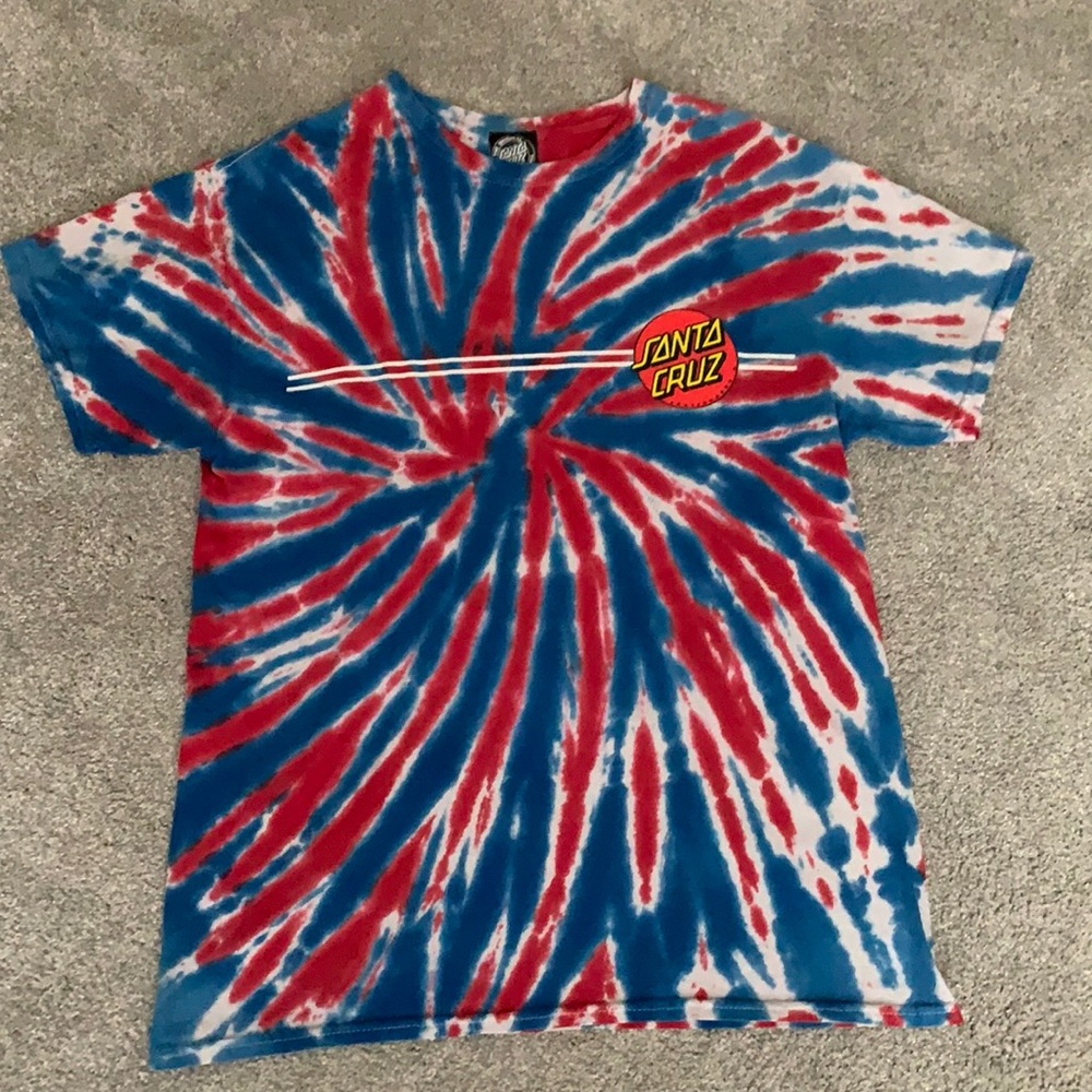 Santa Cruz Classic Dot Union Jack Tie Dye T-Shirt